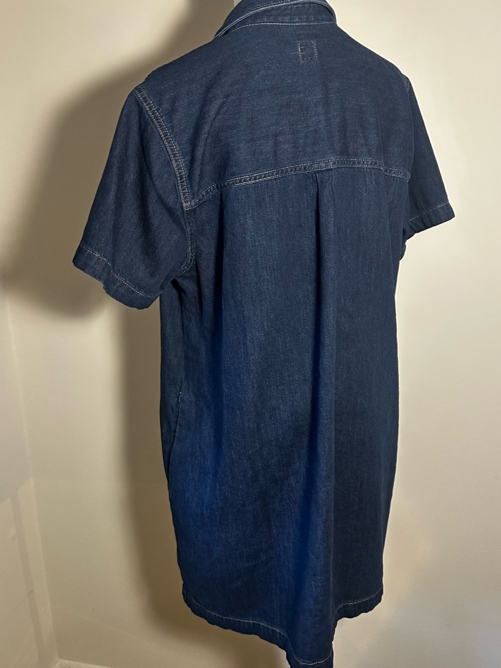 Gap Denim Short Sleeve Shirt Dress – Size Large 100% Cotton - Picture 10 of 15